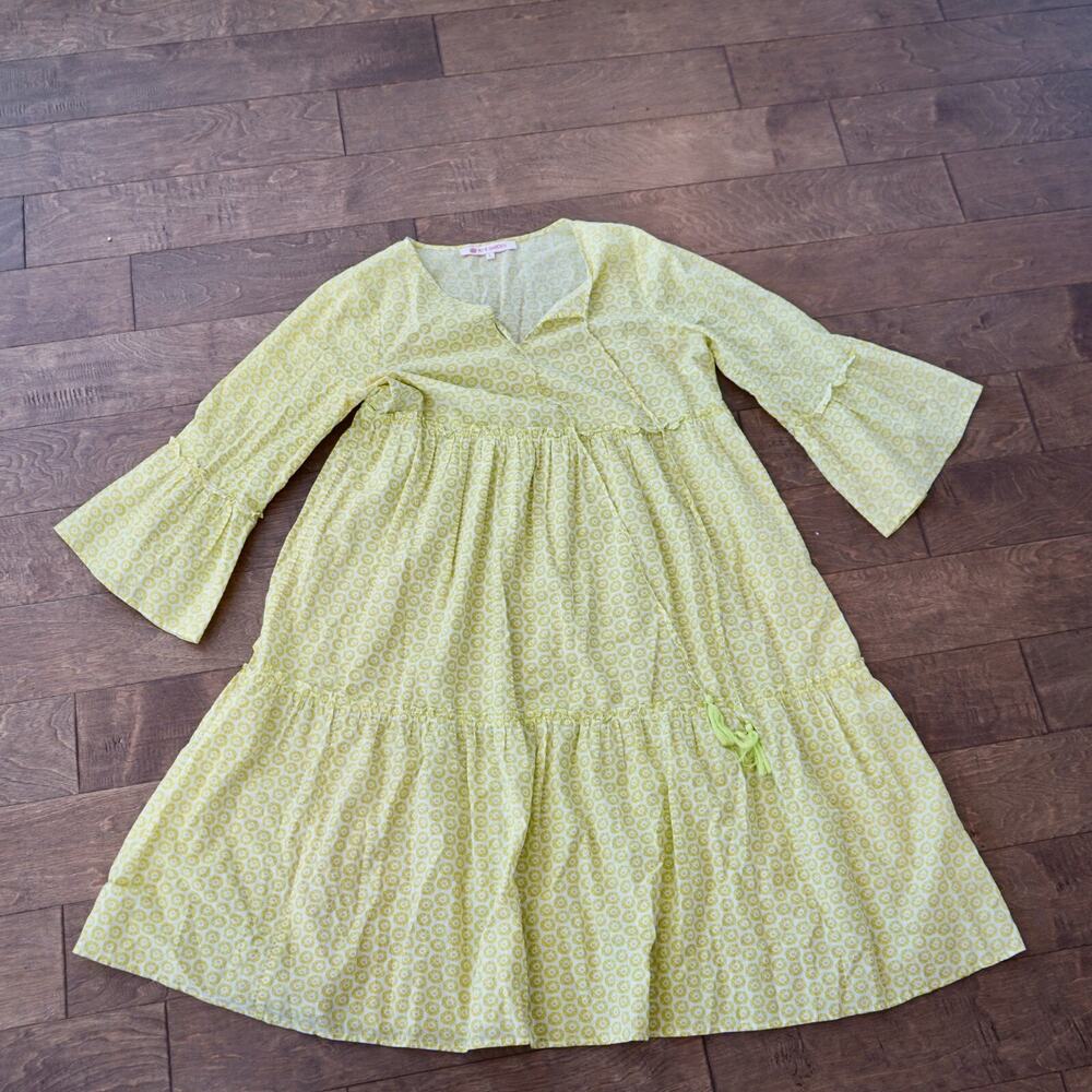 Ro's Garden Dulce Dress, Pauline Lime Lightweight Size Large 100% Cotton‎